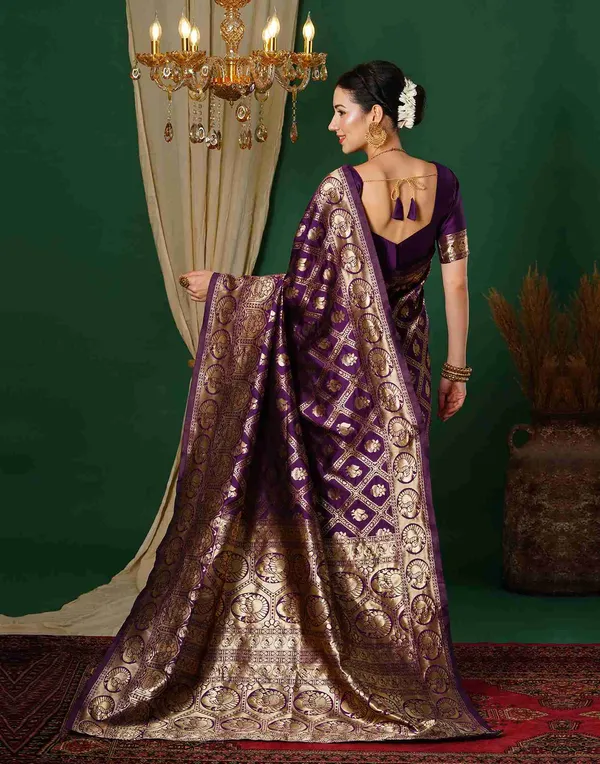 Banarasi_Soft_Silk_Wine_Premium-Fancy_Saree_With_Blouse_For_Women
