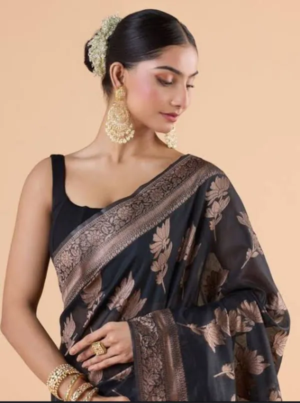 Banarasi_Soft_Silk_BLACK_Premium-Fancy_Saree_With_Blouse_For_Women