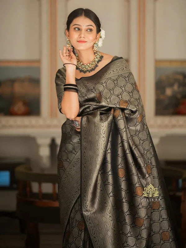 Banarasi_Soft_Silk_BLACK_Premium-Fancy_Saree_With_Blouse_For_Women