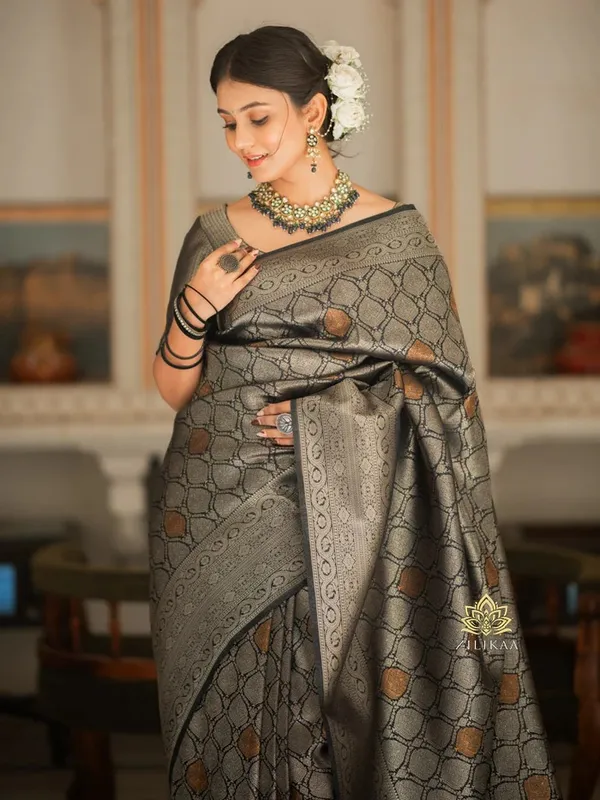 Banarasi_Soft_Silk_BLACK_Premium-Fancy_Saree_With_Blouse_For_Women