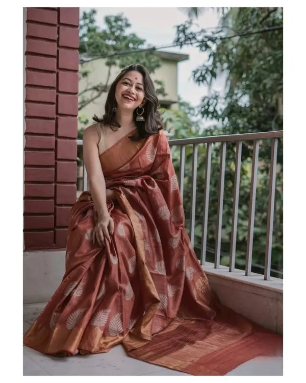 Pure_Soft_Cotton_COFFEE_Premium-Fancy_Saree_With_Blouse_For_Women