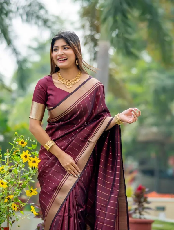 Banarasi_Soft_Silk_WINE_Premium-Fancy_Saree_With_Blouse_For_Women