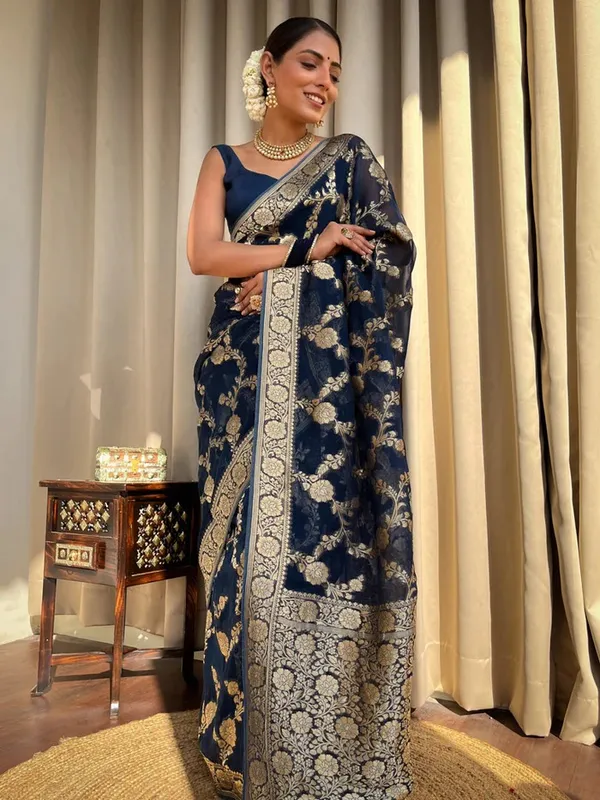 Banarasi_Soft_Silk_BLUE_Premium-Fancy_Saree_With_Blouse_For_Women