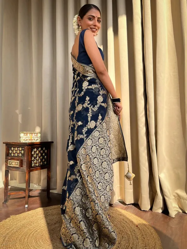 Banarasi_Soft_Silk_BLUE_Premium-Fancy_Saree_With_Blouse_For_Women