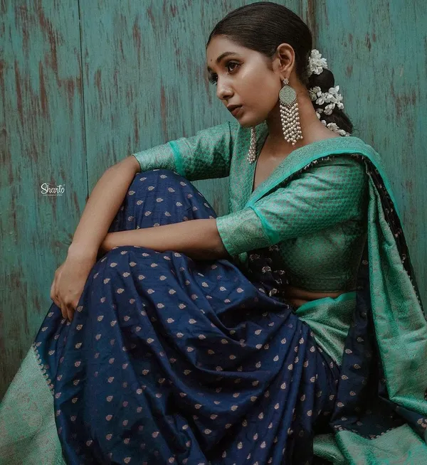 Banarasi_Soft_Silk_NAVY-BLUE-SKY_Premium-Fancy_Saree_With_Blouse_For_Women