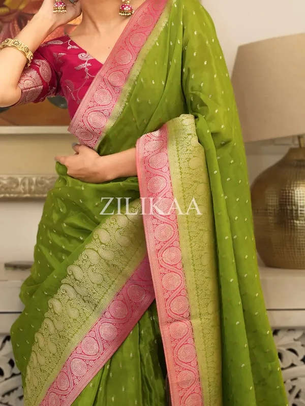 Banarasi_Soft_Silk_PARROT-MAROON_Premium-Fancy_Saree_With_Blouse_For_Women