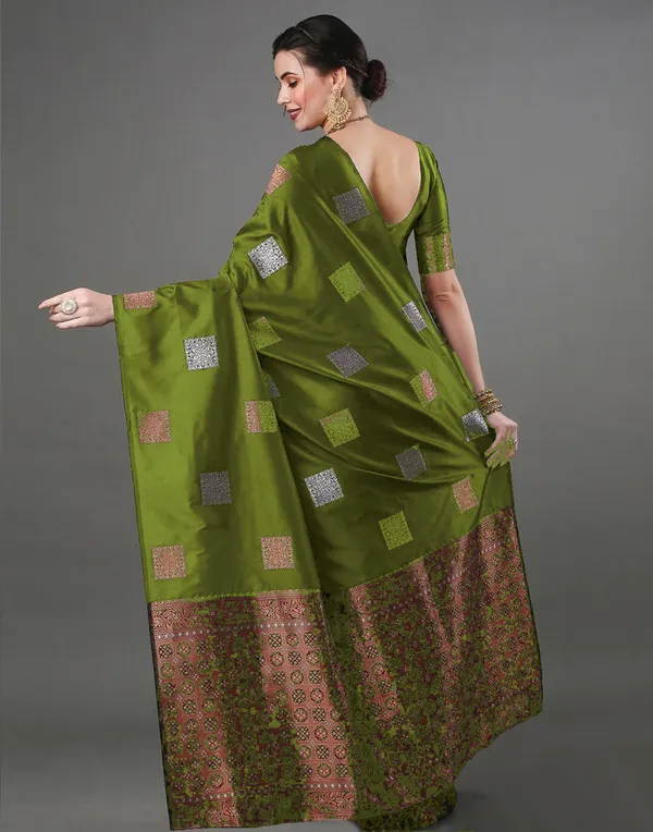 Banarasi_Soft_Silk_MAHENDI_Premium-Fancy_Saree_With_Blouse_For_Women