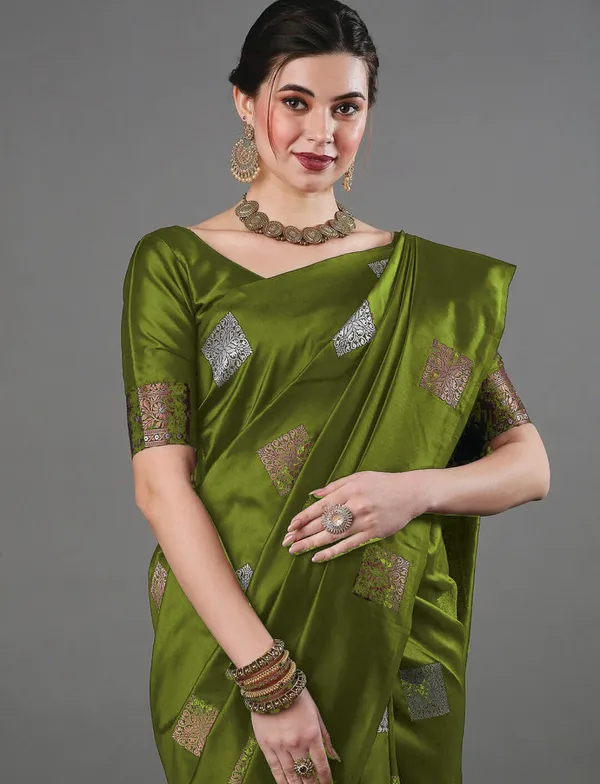 Banarasi_Soft_Silk_MAHENDI_Premium-Fancy_Saree_With_Blouse_For_Women