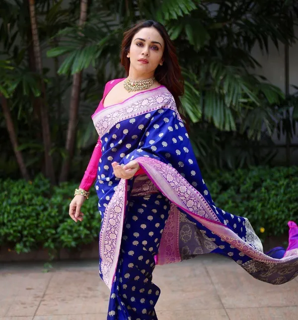 Banarasi_Soft_Silk_NAVY-BLUE-RANI_Premium-Fancy_Saree_With_Blouse_For_Women