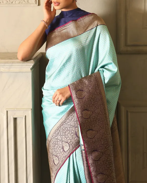 Banarasi_Soft_Silk_SKY-WINE_Premium-Fancy_Saree_With_Blouse_For_Women