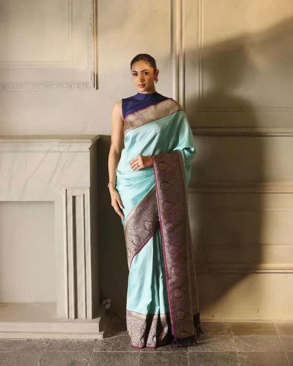 Banarasi_Soft_Silk_SKY-WINE_Premium-Fancy_Saree_With_Blouse_For_Women