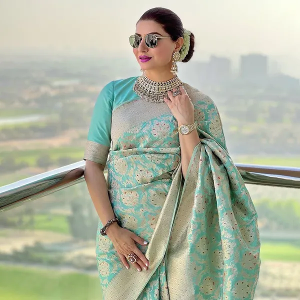 Banarasi_Soft_Silk_SEA-GREEN_Premium-Fancy_Saree_With_Blouse_For_Women