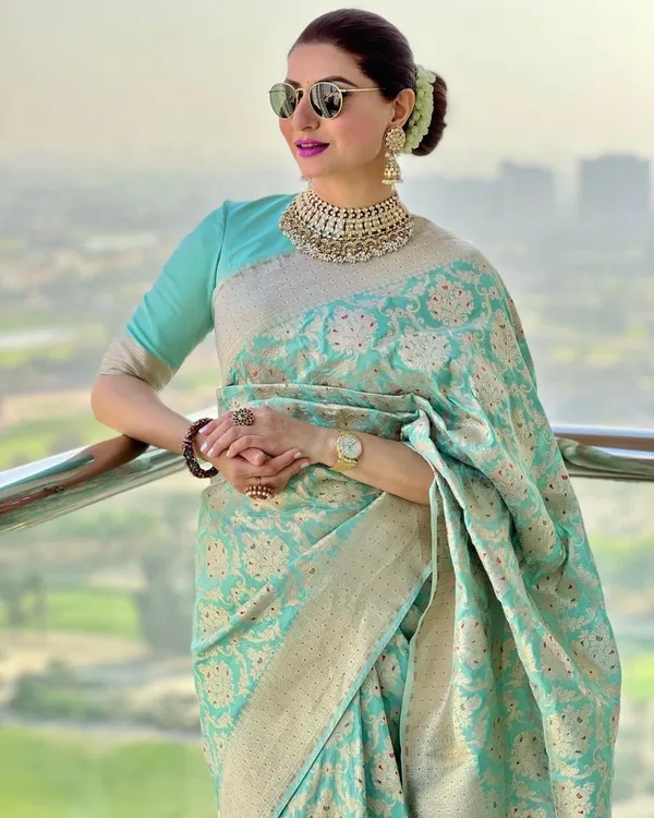 Banarasi_Soft_Silk_SEA-GREEN_Premium-Fancy_Saree_With_Blouse_For_Women
