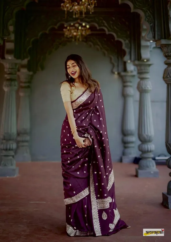 Pure_Soft_Cotton_WINE_Premium-Fancy_Saree_With_Blouse_For_Women