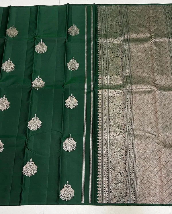 Banarasi_Soft_Silk_BOTTLE-GREEN_Premium-Fancy_Saree_With_Blouse_For_Women