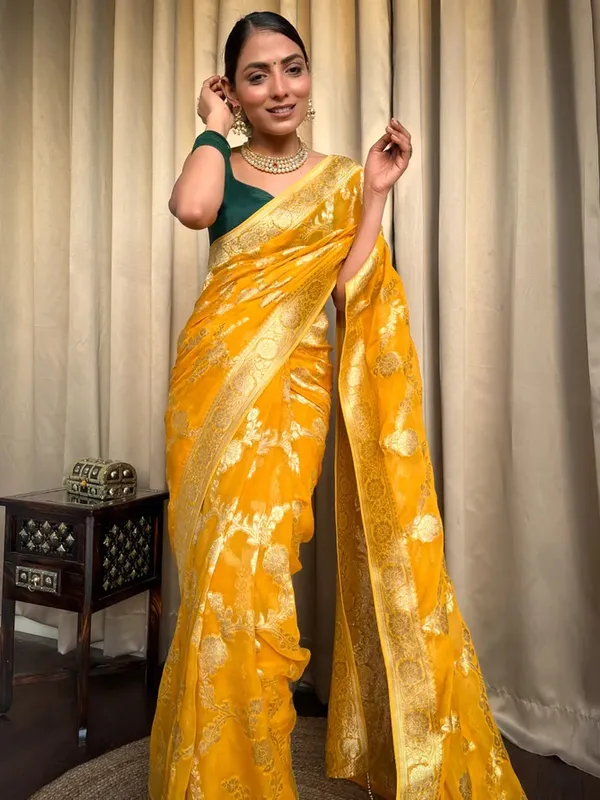 Banarasi_Soft_Silk_YELOW_Premium-Fancy_Saree_With_Blouse_For_Women