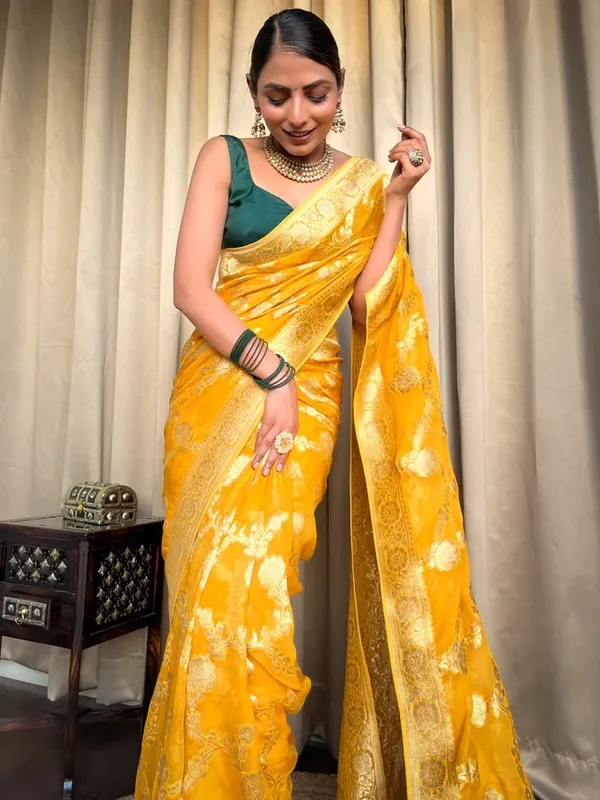 Banarasi_Soft_Silk_YELOW_Premium-Fancy_Saree_With_Blouse_For_Women