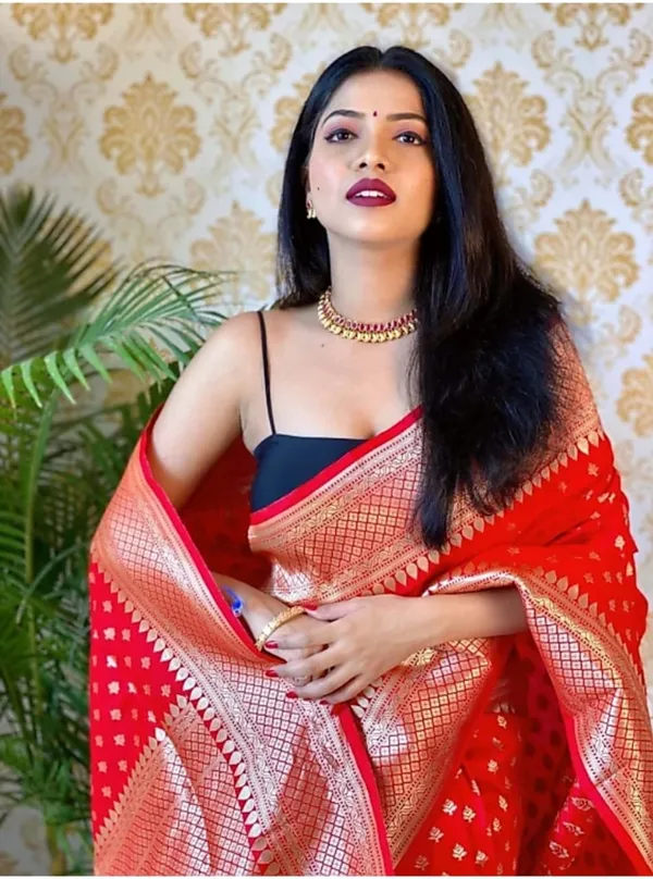 Banarasi_Soft_Silk_RED_Premium-Fancy_Saree_With_Blouse_For_Women