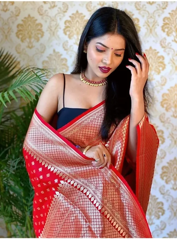 Banarasi_Soft_Silk_RED_Premium-Fancy_Saree_With_Blouse_For_Women