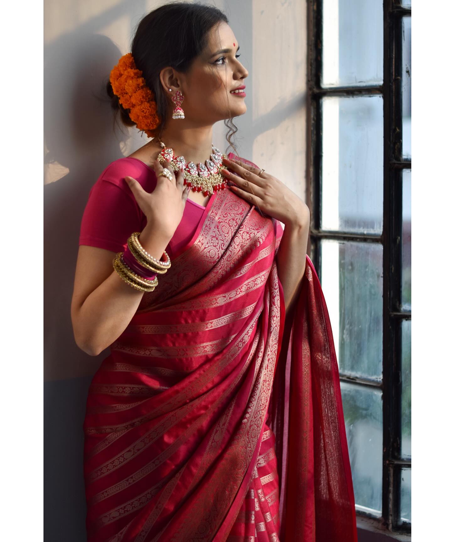 Banarasi_Soft_Silk_GAJARI_Premium-Fancy_Saree_With_Blouse_For_Women
