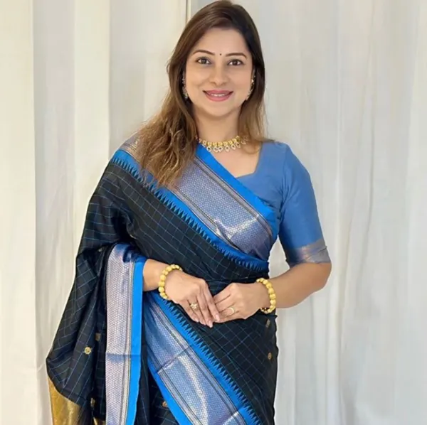 Banarasi_Soft_Silk_BLACK-ROYAL-BLUE_Premium-Fancy_Saree_With_Blouse_For_Women