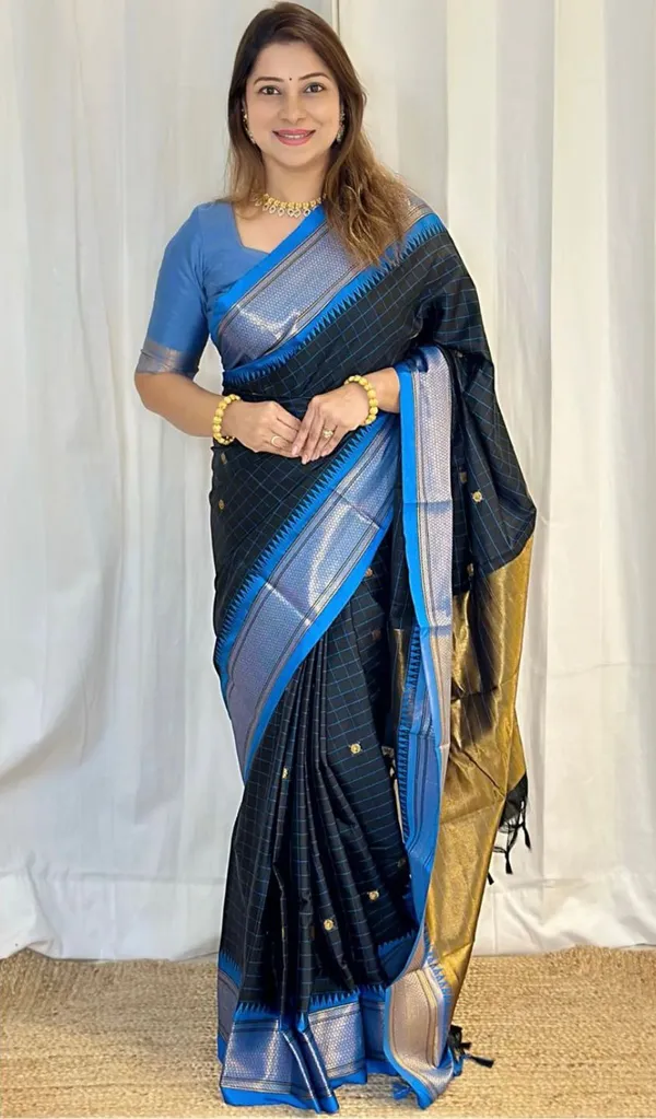 Banarasi_Soft_Silk_BLACK-ROYAL-BLUE_Premium-Fancy_Saree_With_Blouse_For_Women