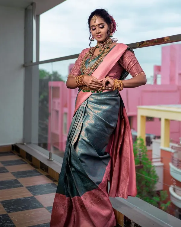 Banarasi_Soft_Silk_SKY-PEACH_Premium-Fancy_Saree_With_Blouse_For_Women