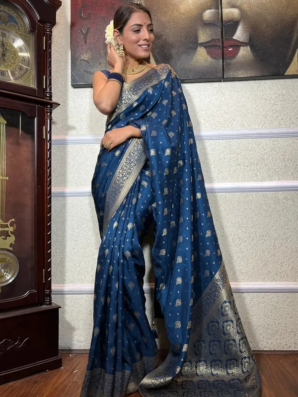 Banarasi_Soft_Silk_RAMA_Premium-Fancy_Saree_With_Blouse_For_Women