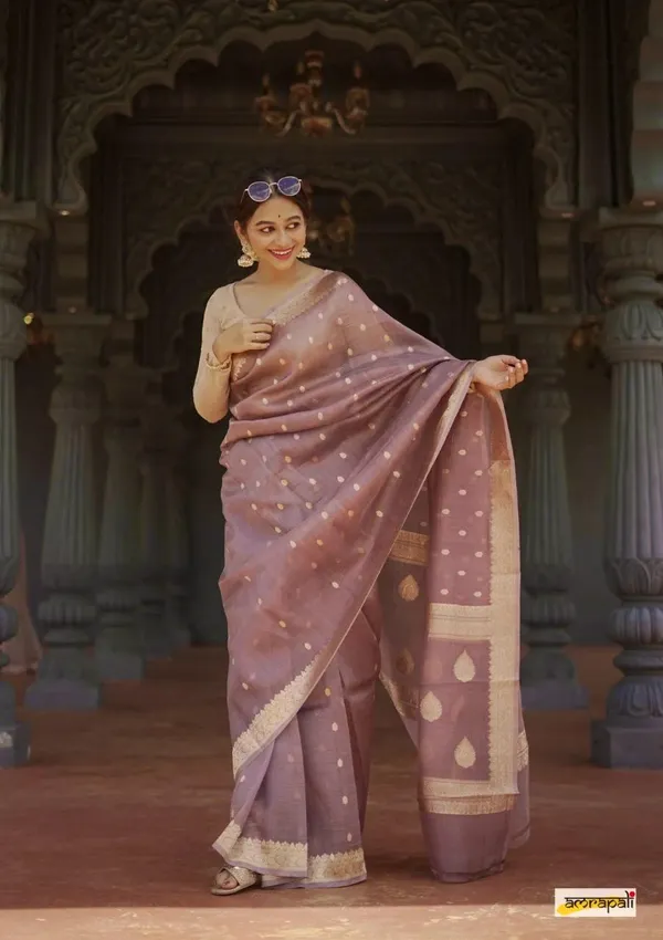 Pure_Soft_Cotton_LIGHT-ORANGE_Premium-Fancy_Saree_With_Blouse_For_Women