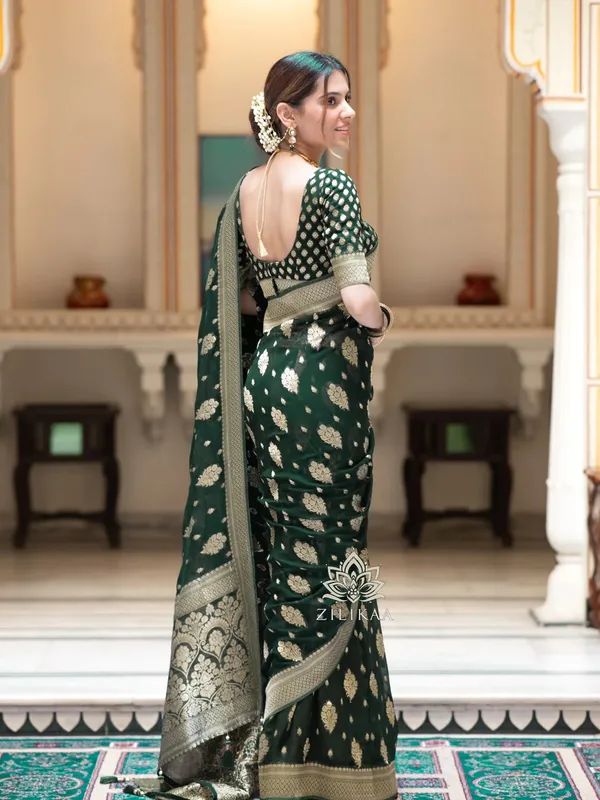 Banarasi_Soft_Silk_GREEN_Premium-Fancy_Saree_With_Blouse_For_Women