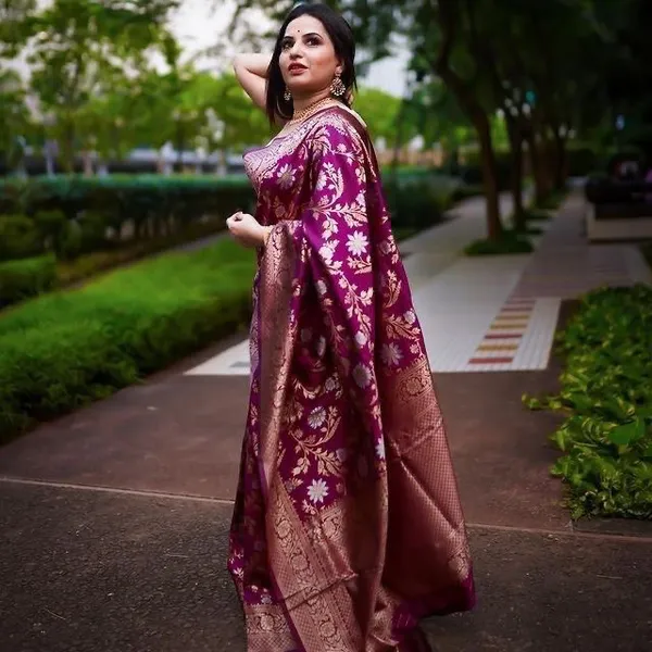 Banarasi_Soft_Silk_WINE_Premium-Fancy_Saree_With_Blouse_For_Women