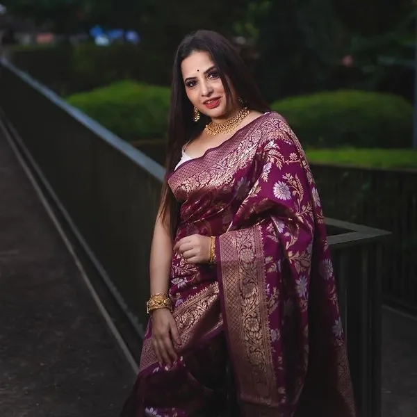 Banarasi_Soft_Silk_WINE_Premium-Fancy_Saree_With_Blouse_For_Women