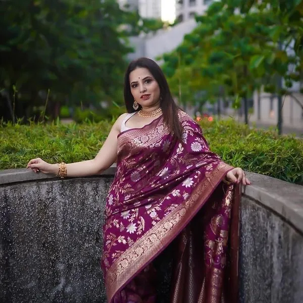 Banarasi_Soft_Silk_WINE_Premium-Fancy_Saree_With_Blouse_For_Women