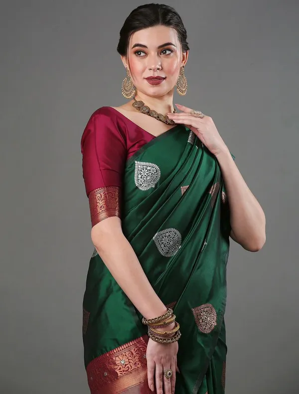 Banarasi_Soft_Silk_GREEN_Premium-Fancy_Saree_With_Blouse_For_Women