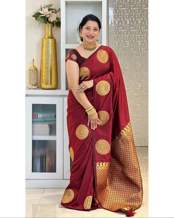 Banarasi_Soft_Silk_RED_Premium-Fancy_Saree_With_Blouse_For_Women