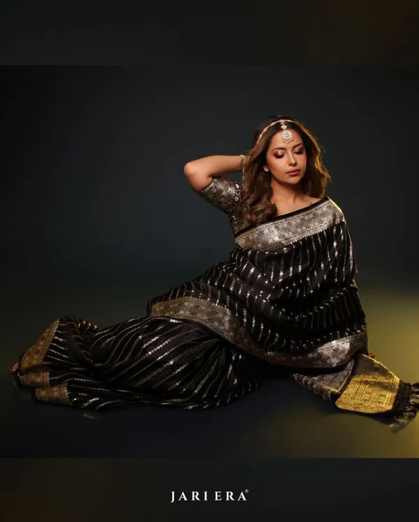 Banarasi_Soft_Silk_BLACK_Premium-Fancy_Saree_With_Blouse_For_Women