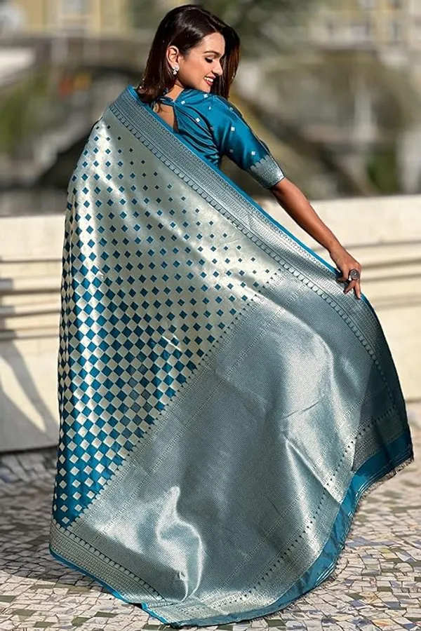 Banarasi_Soft_Silk_RAMA_Premium-Fancy_Saree_With_Blouse_For_Women