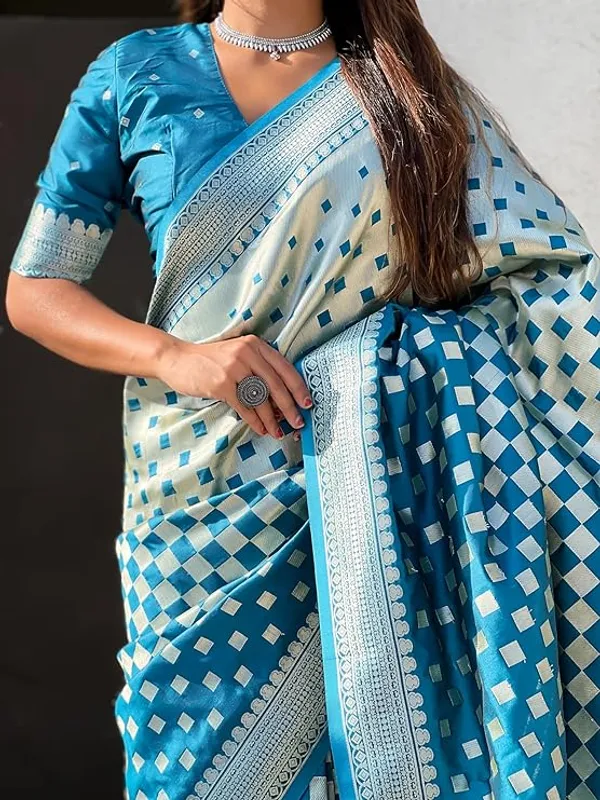 Banarasi_Soft_Silk_RAMA_Premium-Fancy_Saree_With_Blouse_For_Women