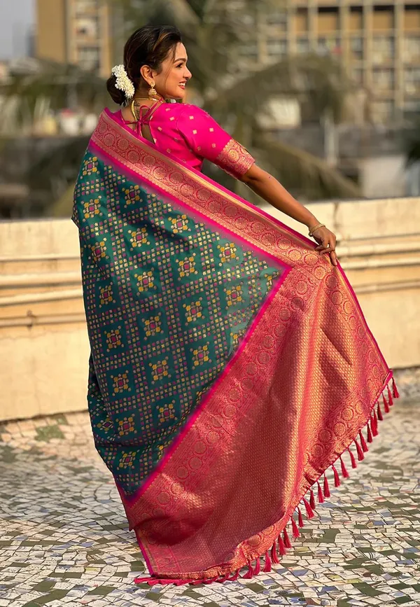Banarasi_Soft_Silk_RAMA-PINK_Premium-Fancy_Saree_With_Blouse_For_Women