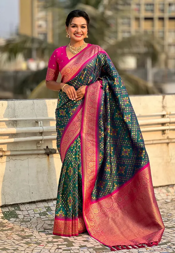 Banarasi_Soft_Silk_RAMA-PINK_Premium-Fancy_Saree_With_Blouse_For_Women