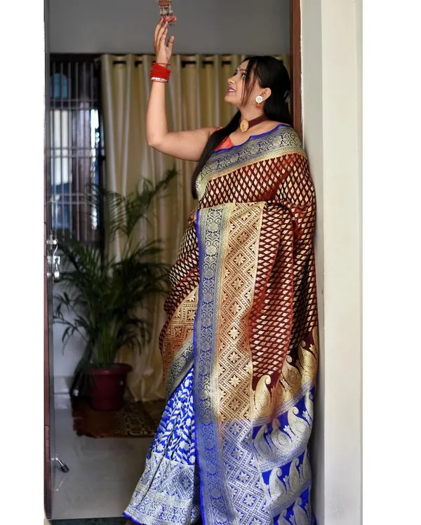 Banarasi_Soft_Silk_MAROON-ROYAL-BLUE_Premium-Fancy_Saree_With_Blouse_For_Women