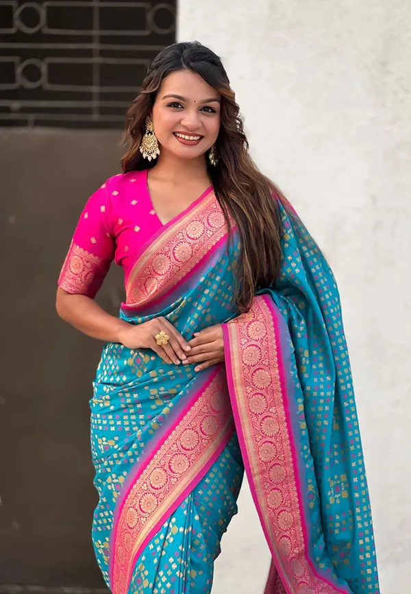 Banarasi_Soft_Silk_BLUE-PINK_Premium-Fancy_Saree_With_Blouse_For_Women