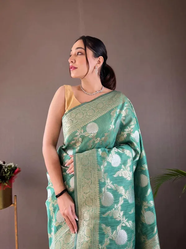 Banarasi_Soft_Silk_SEA-GREEN_Premium-Fancy_Saree_With_Blouse_For_Women