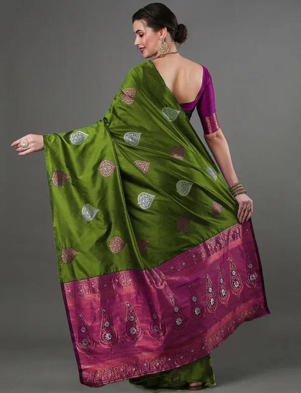 Banarasi_Soft_Silk_MAHENDI_Premium-Fancy_Saree_With_Blouse_For_Women