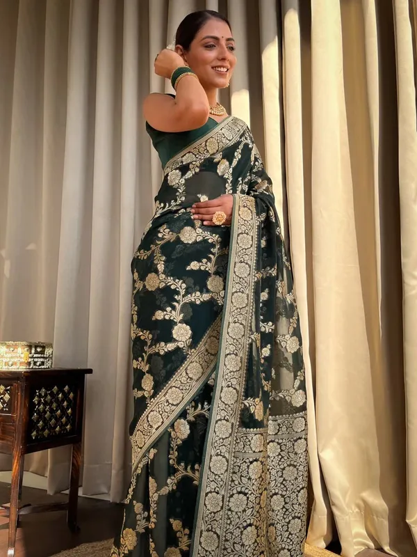 Banarasi_Soft_Silk_GREEN_Premium-Fancy_Saree_With_Blouse_For_Women
