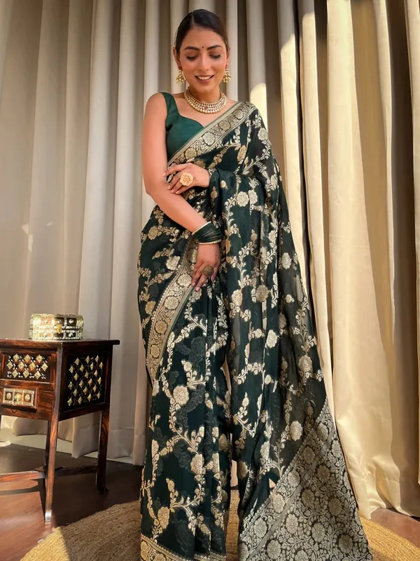Banarasi_Soft_Silk_GREEN_Premium-Fancy_Saree_With_Blouse_For_Women