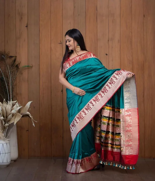 Banarasi_Soft_Silk_RAMA-RED_Premium-Fancy_Saree_With_Blouse_For_Women