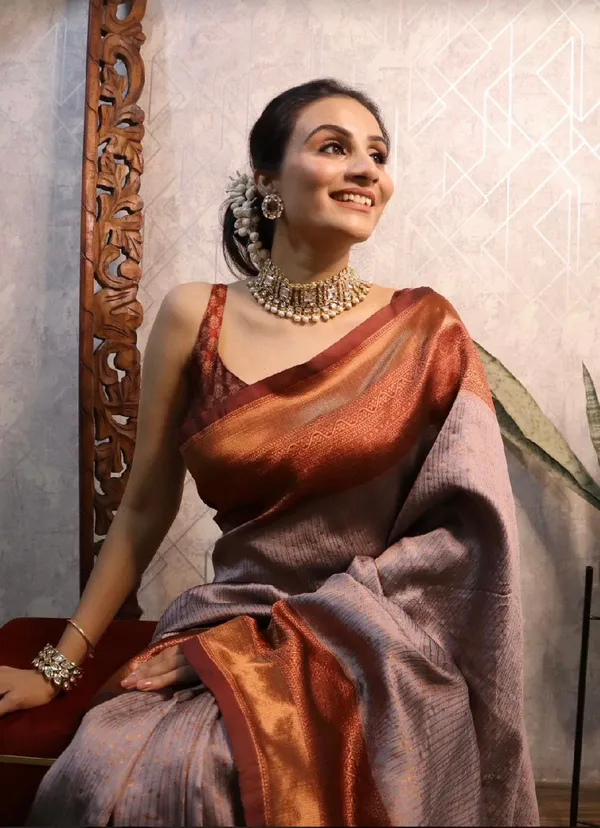 Banarasi_Soft_Silk_GREY-MAROON_Premium-Fancy_Saree_With_Blouse_For_Women