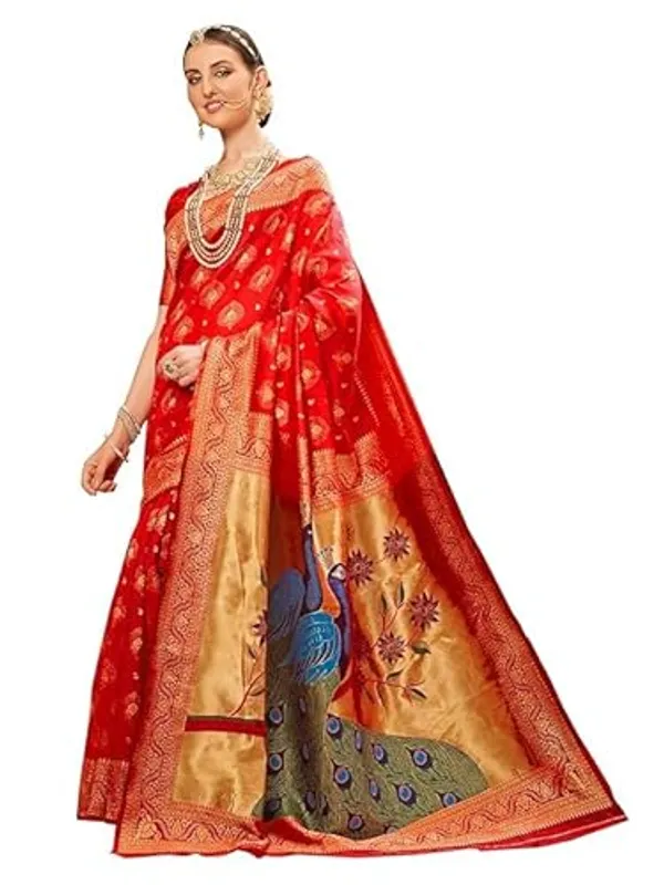 Banarasi_Soft_Silk_Red_Premium-Fancy_Saree_With_Blouse_For_Women