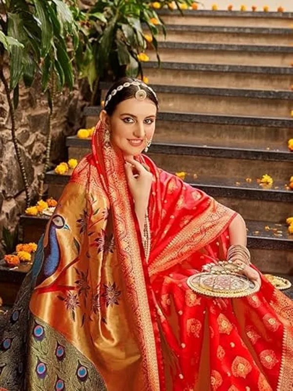 Banarasi_Soft_Silk_Red_Premium-Fancy_Saree_With_Blouse_For_Women